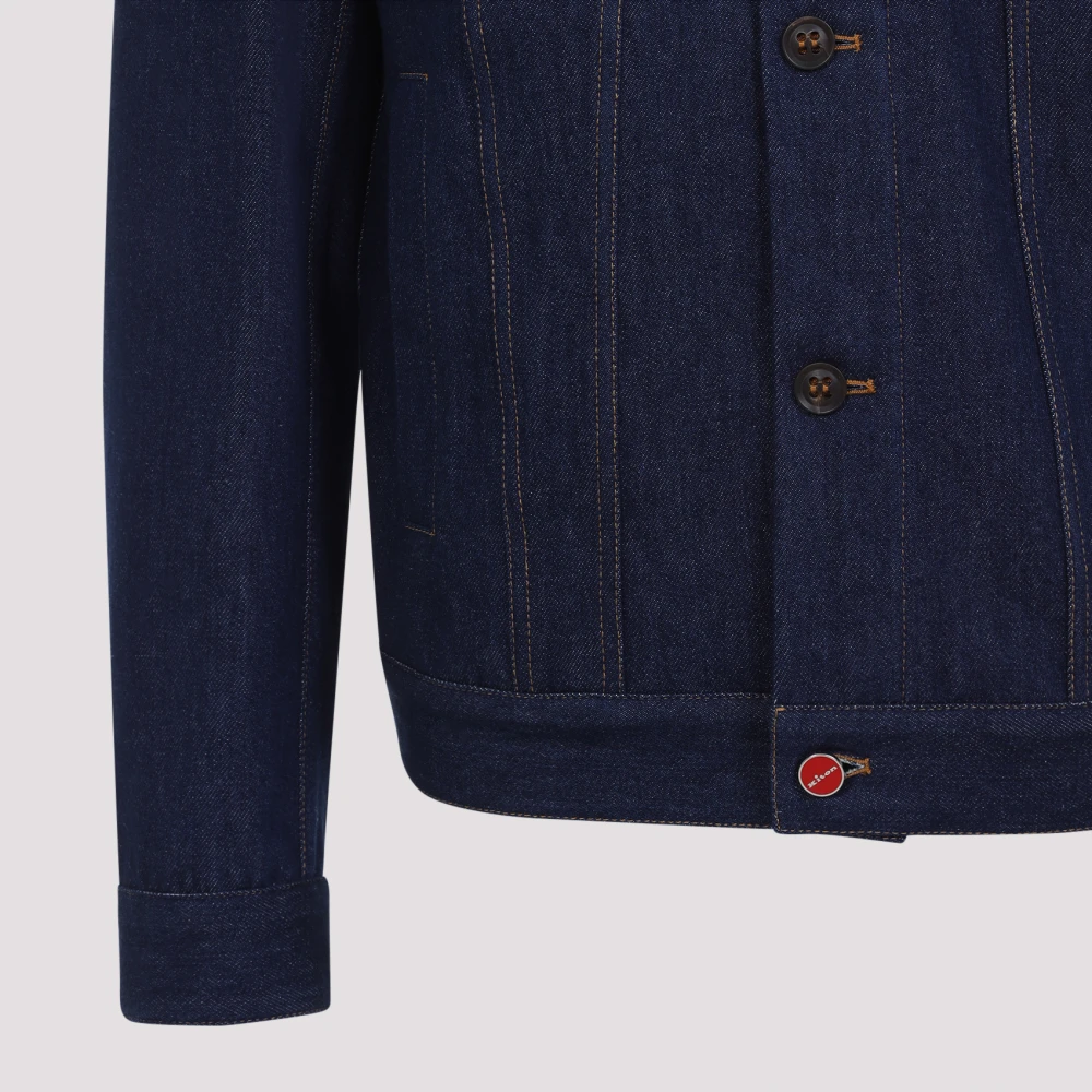 Kiton Blauwe Jas voor Mannen Blue Heren