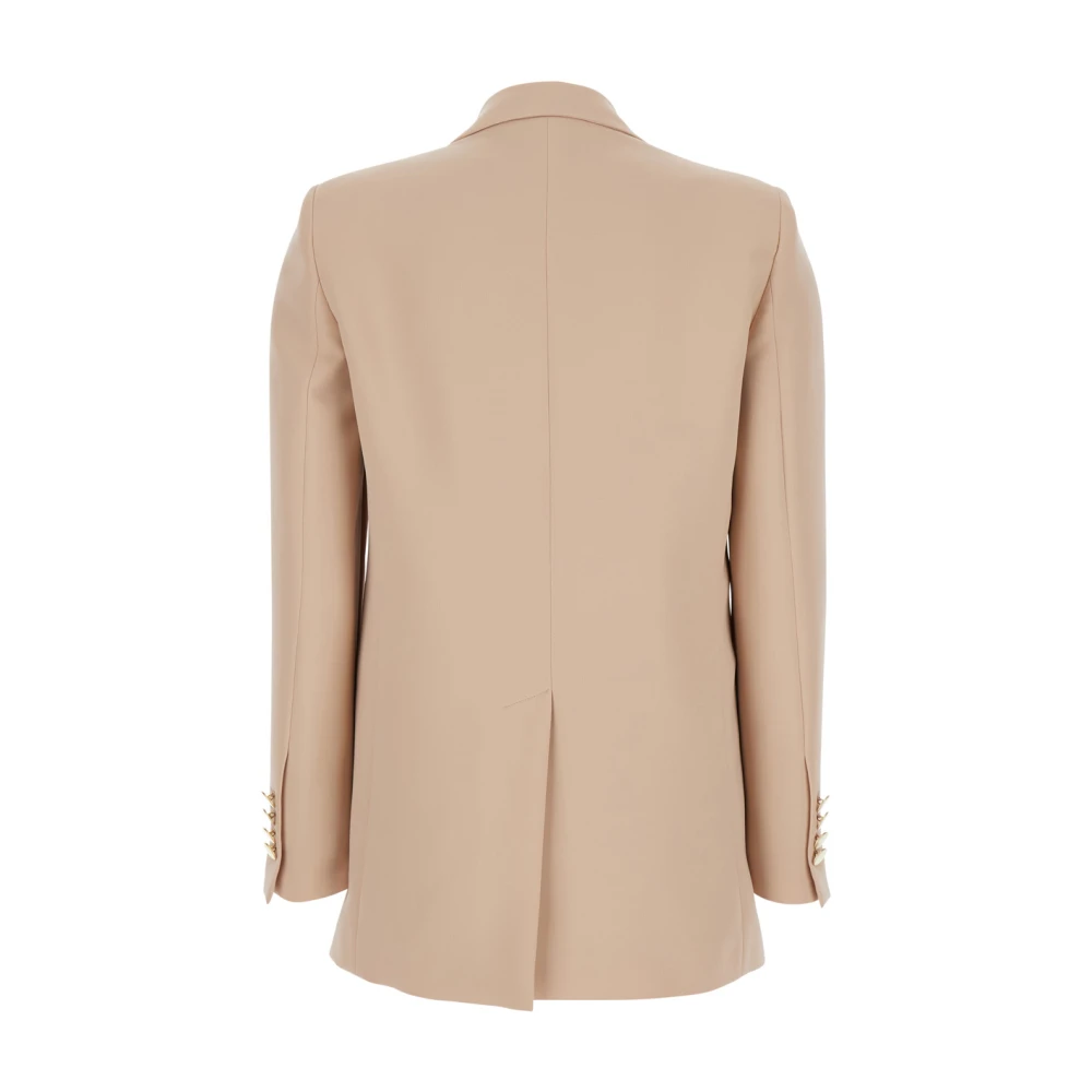 Plain Units Beige Double-Breasted Klassieke Reversjas Beige Dames