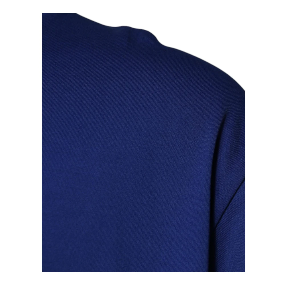 Dolce & Gabbana Blauw Katoenen Crew Neck T-shirt Blue Heren
