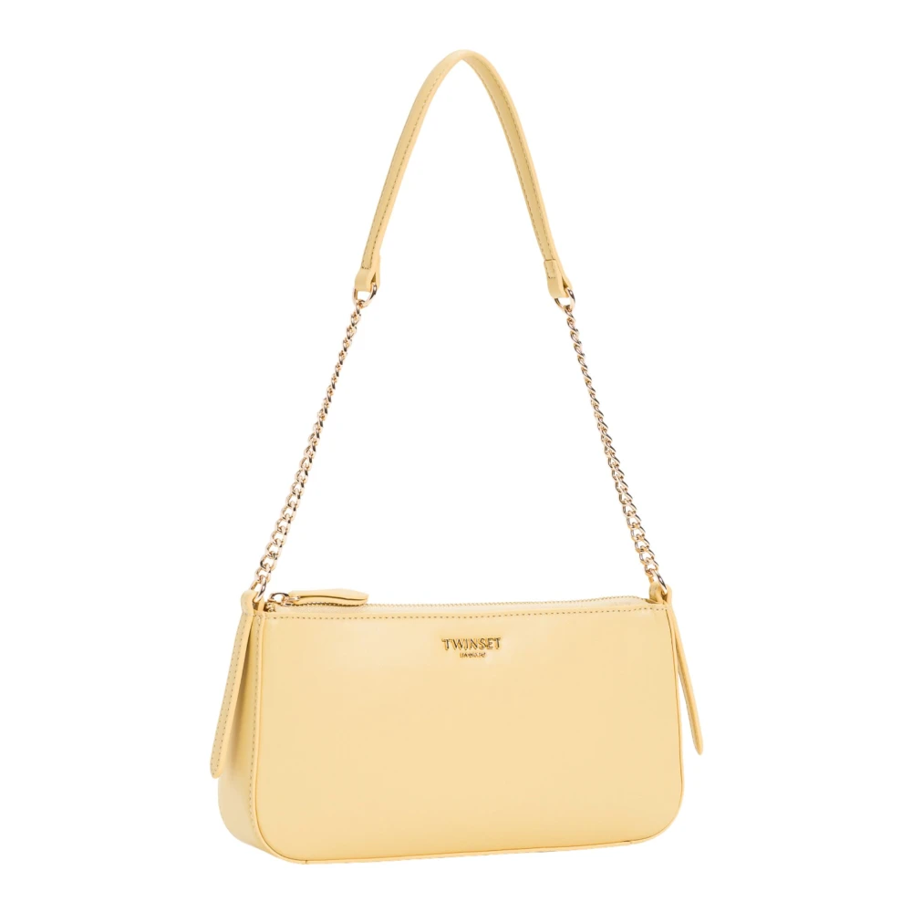 Twinset Gele Logo Tas met Materiaalsamenstelling Yellow Dames