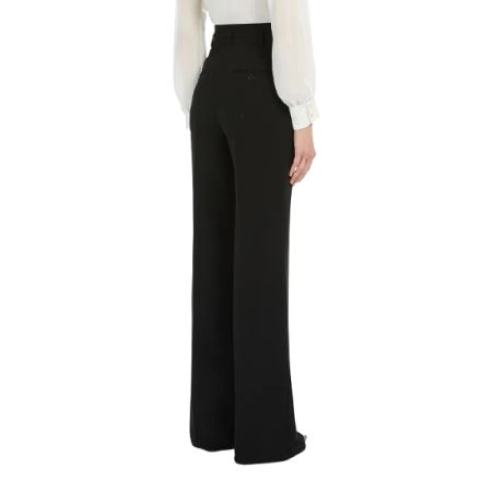 Max Mara Studio Wijde zwarte broek met jaren 70 stijl Black Dames