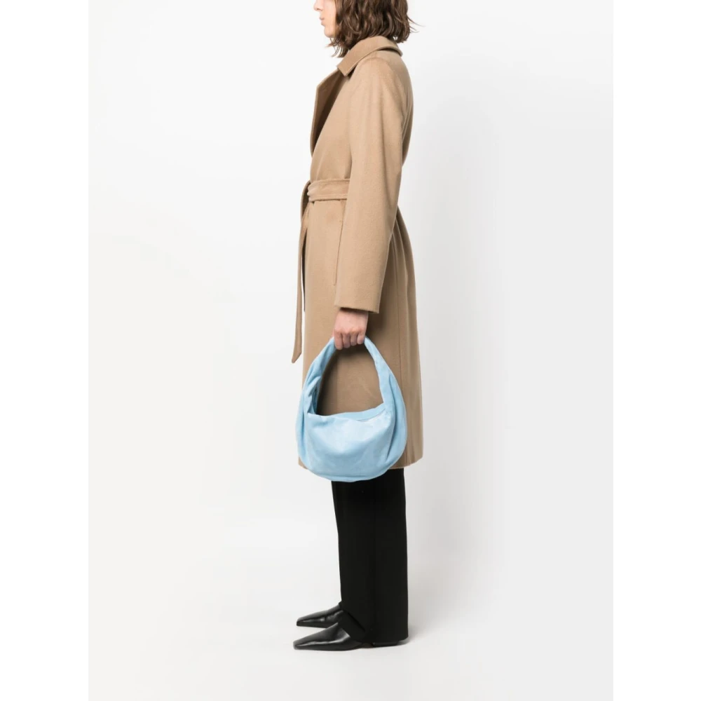 Khaite Blauwe Velvet Olivia Hobo Tote Tas Blue Dames