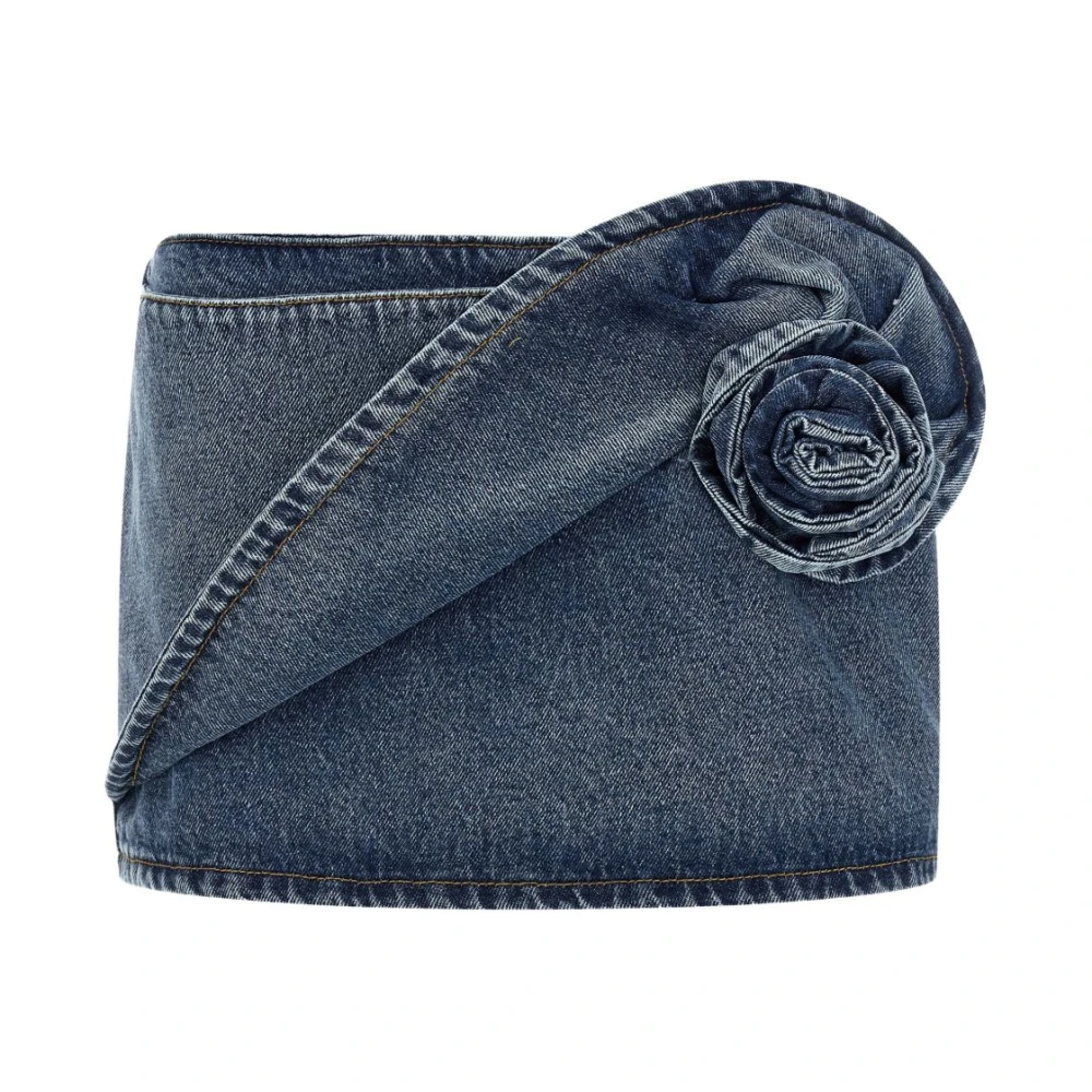 Magda Butrym Women's Blue Floral-Appliqué Denim Miniskirt - Denim Skirts - Xs - Skirts