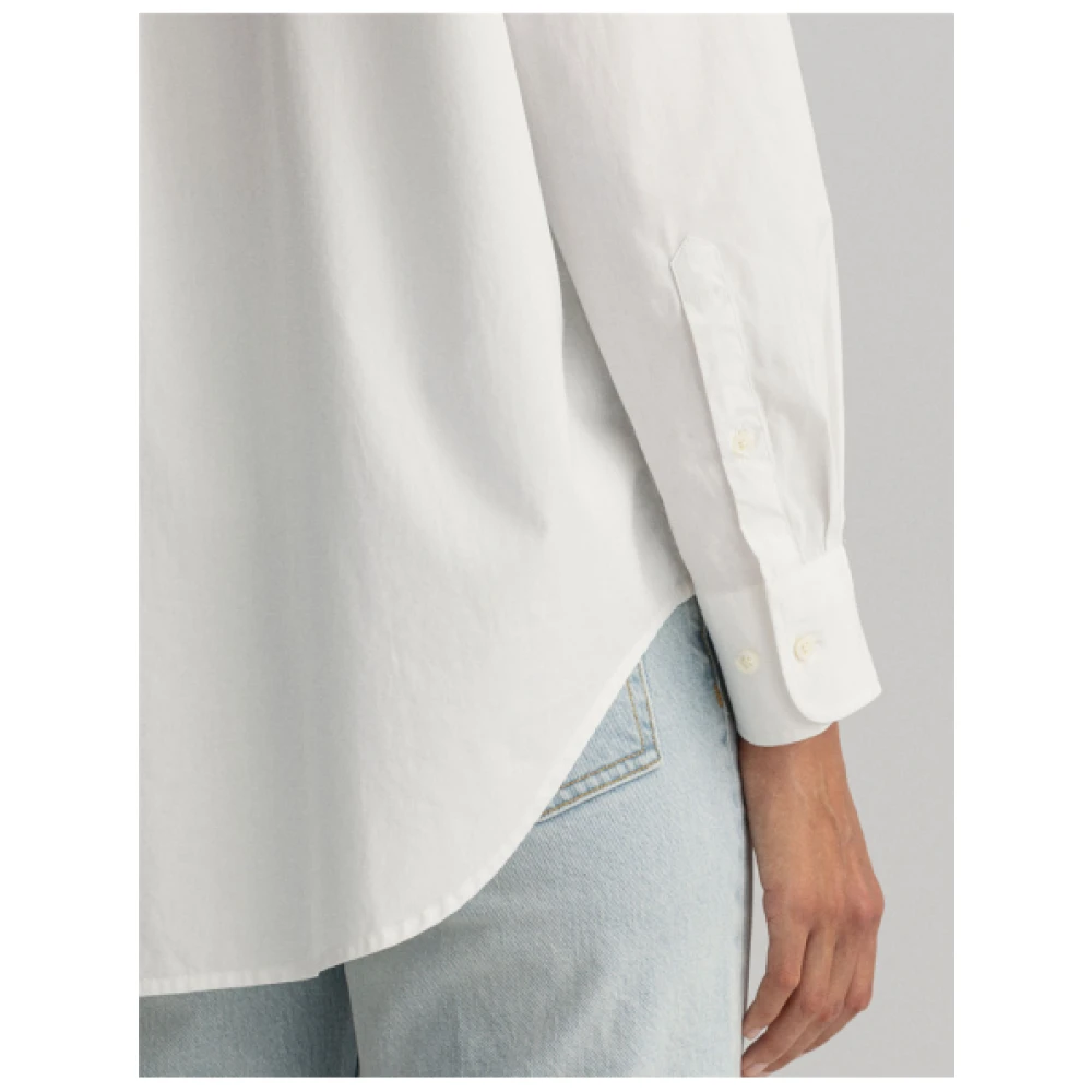 Gant Relaxed Fit Katoenen Poplin Overhemd White Dames