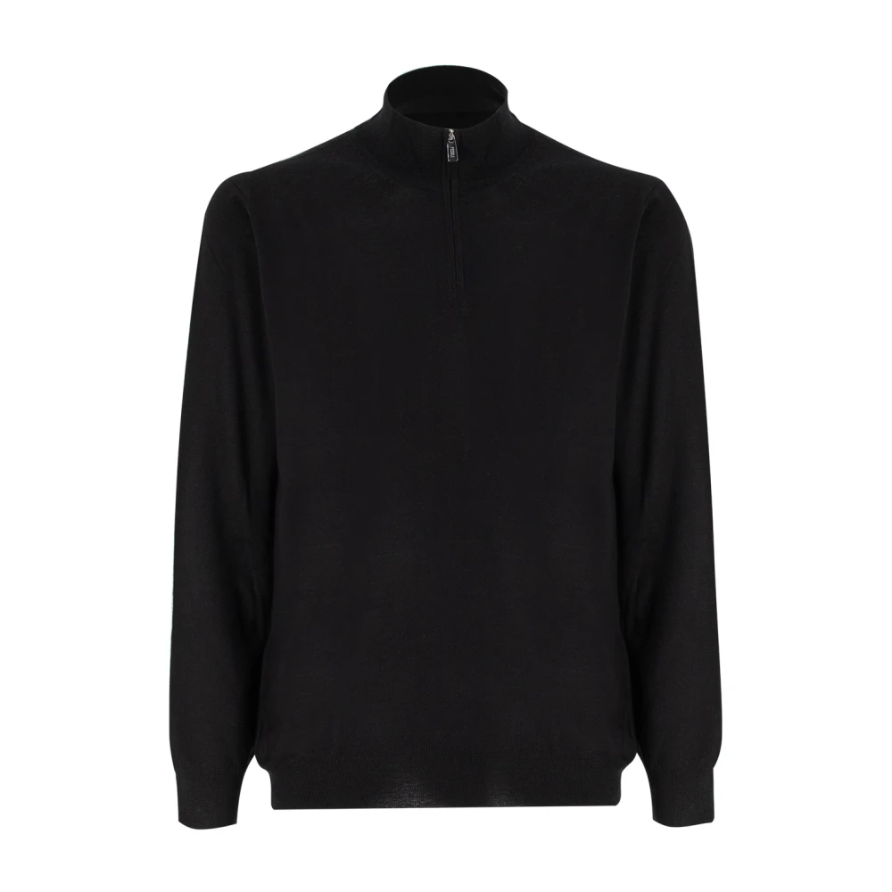 Fedeli Elegant Half-Zip Jumper Black Heren
