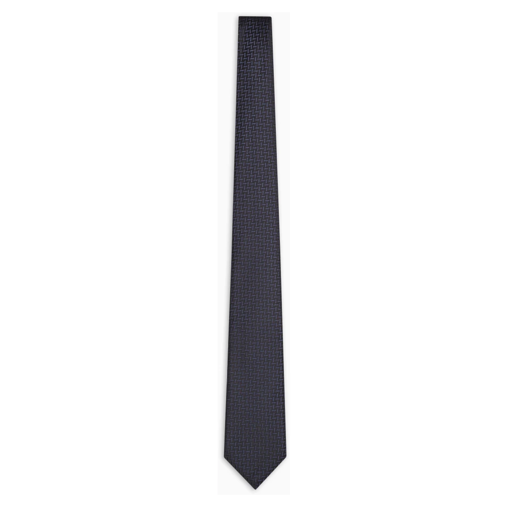 Emporio Armani Elegante Zijden Stropdassen Collectie Blue Heren
