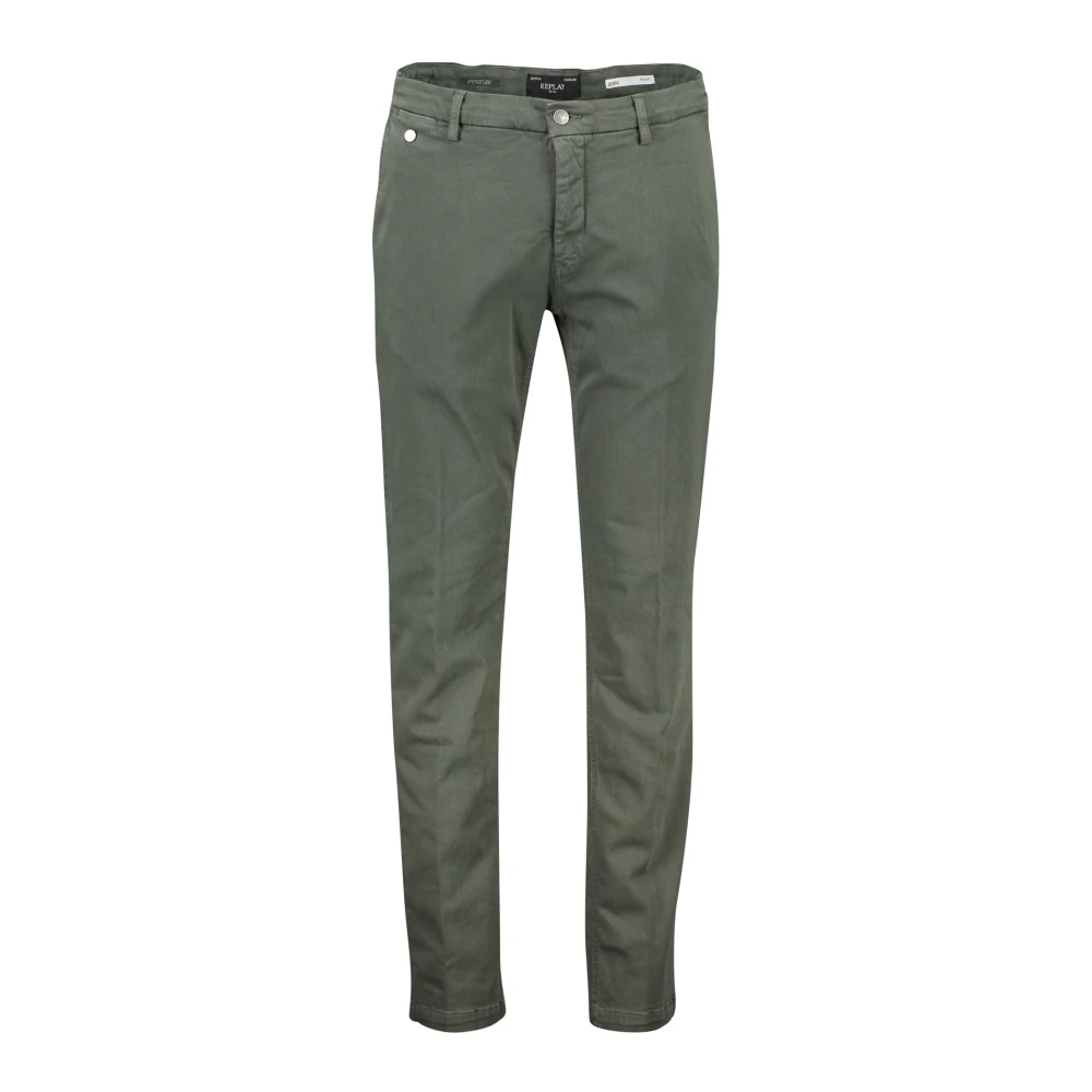 Replay Groene chino broek Green Heren