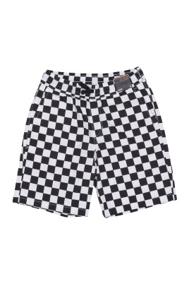 checkerboard-elastic-waist-short-trousers