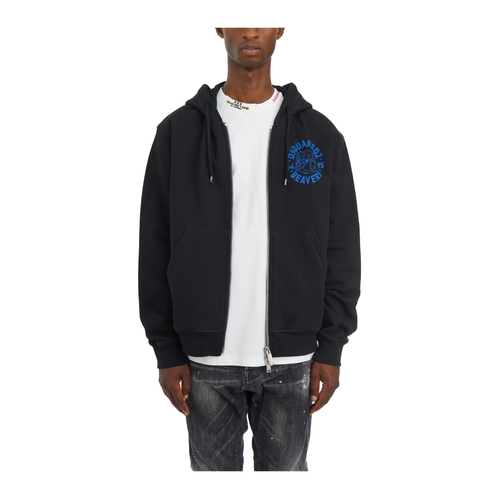 Dsquared2 Hoodie met rits Black Heren