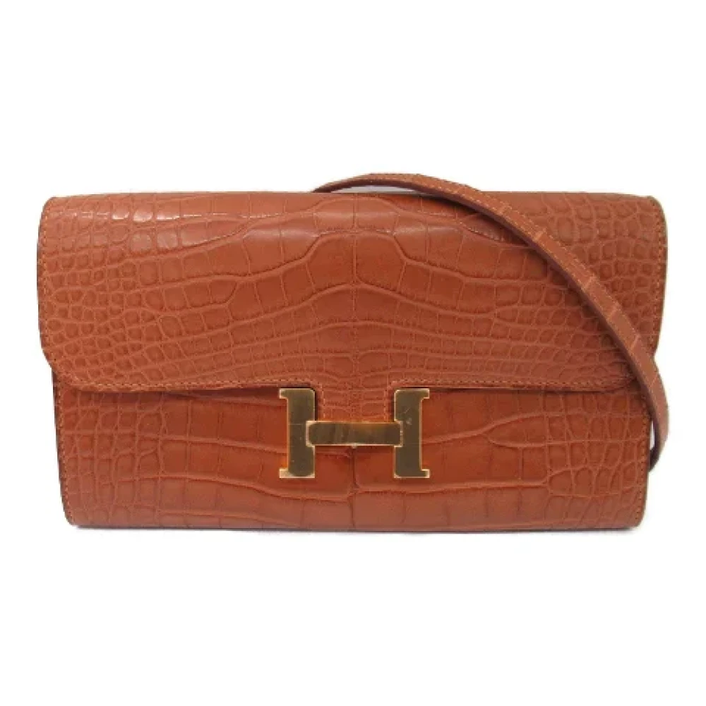 Hermès Vintage Pre-owned Leather crossbody-bags Brown Dames