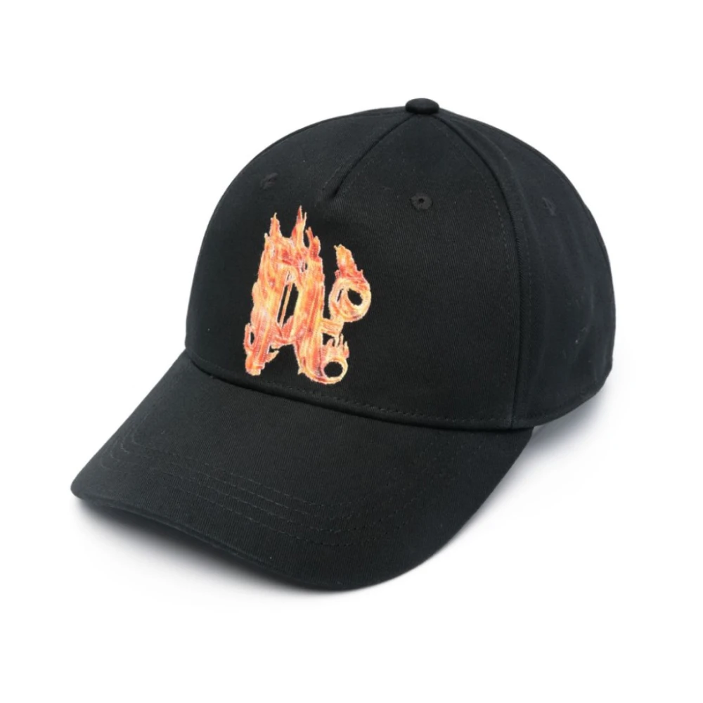 Palm Angels Monogram Logo Baseball Cap Zwarte Hoed Black Heren