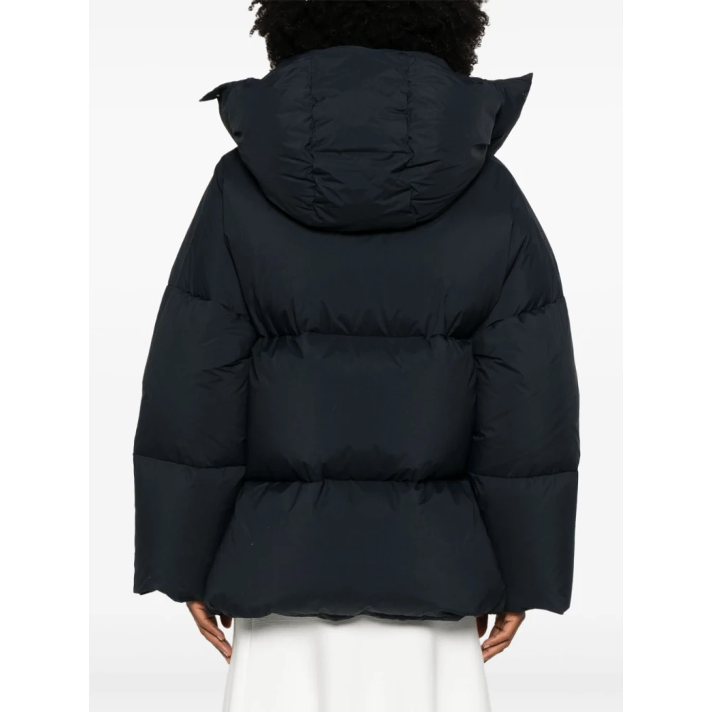 Alaïa Zwarte Gewatteerde Donsjas met Afneembare Capuchon Black Dames
