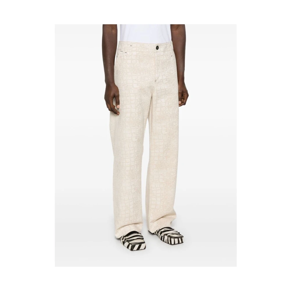 Jacquemus Beige Knoopsluiting Jeans Beige Heren