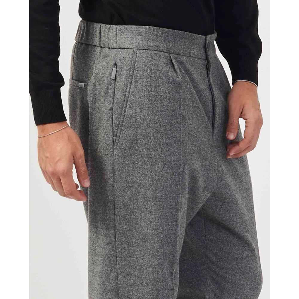 Hugo Boss Slim Fit Flanellen Broek Grijs Gray Heren