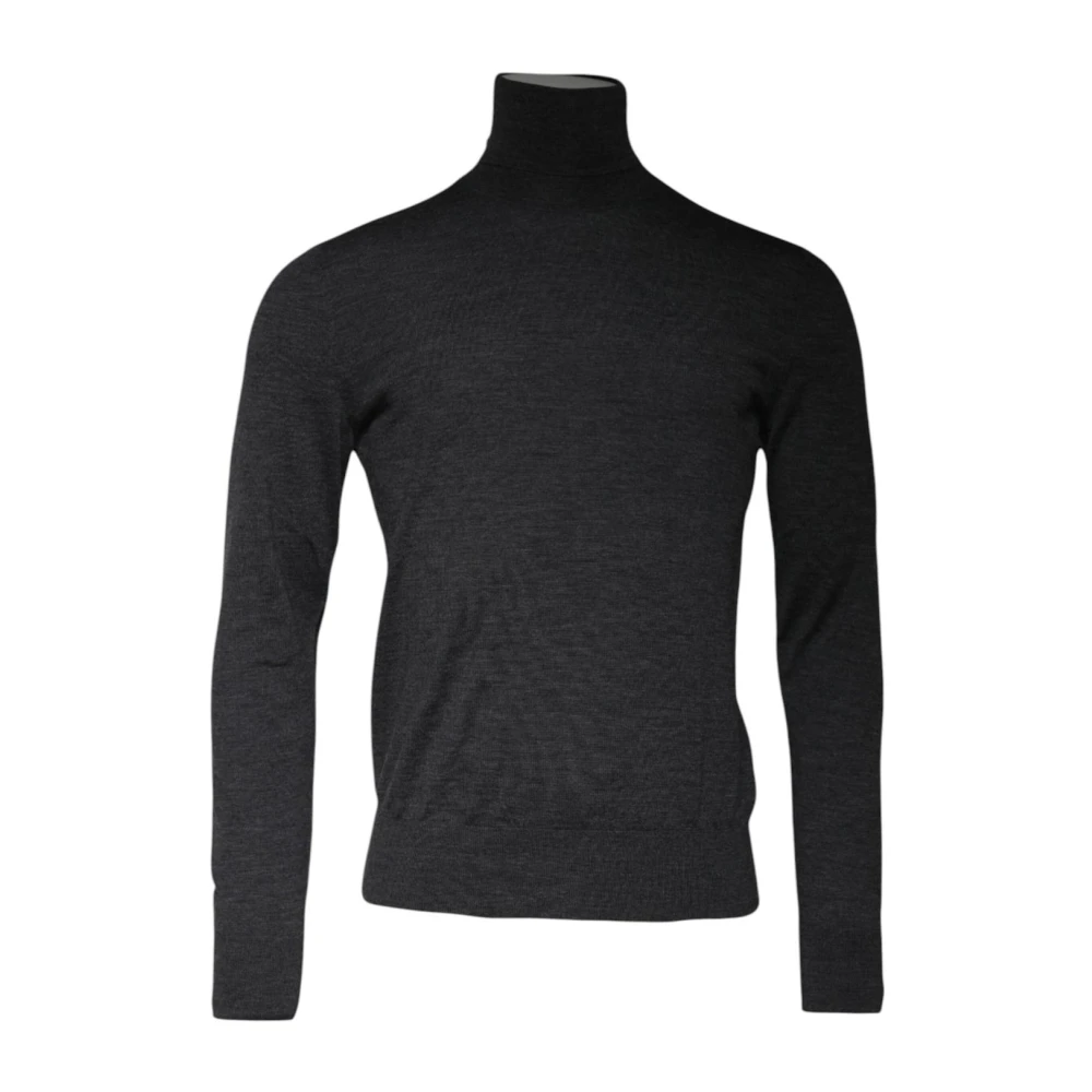 Dolce & Gabbana Men's Gray Turtlenecks, S, Classic Fit Turtleneck Jumper