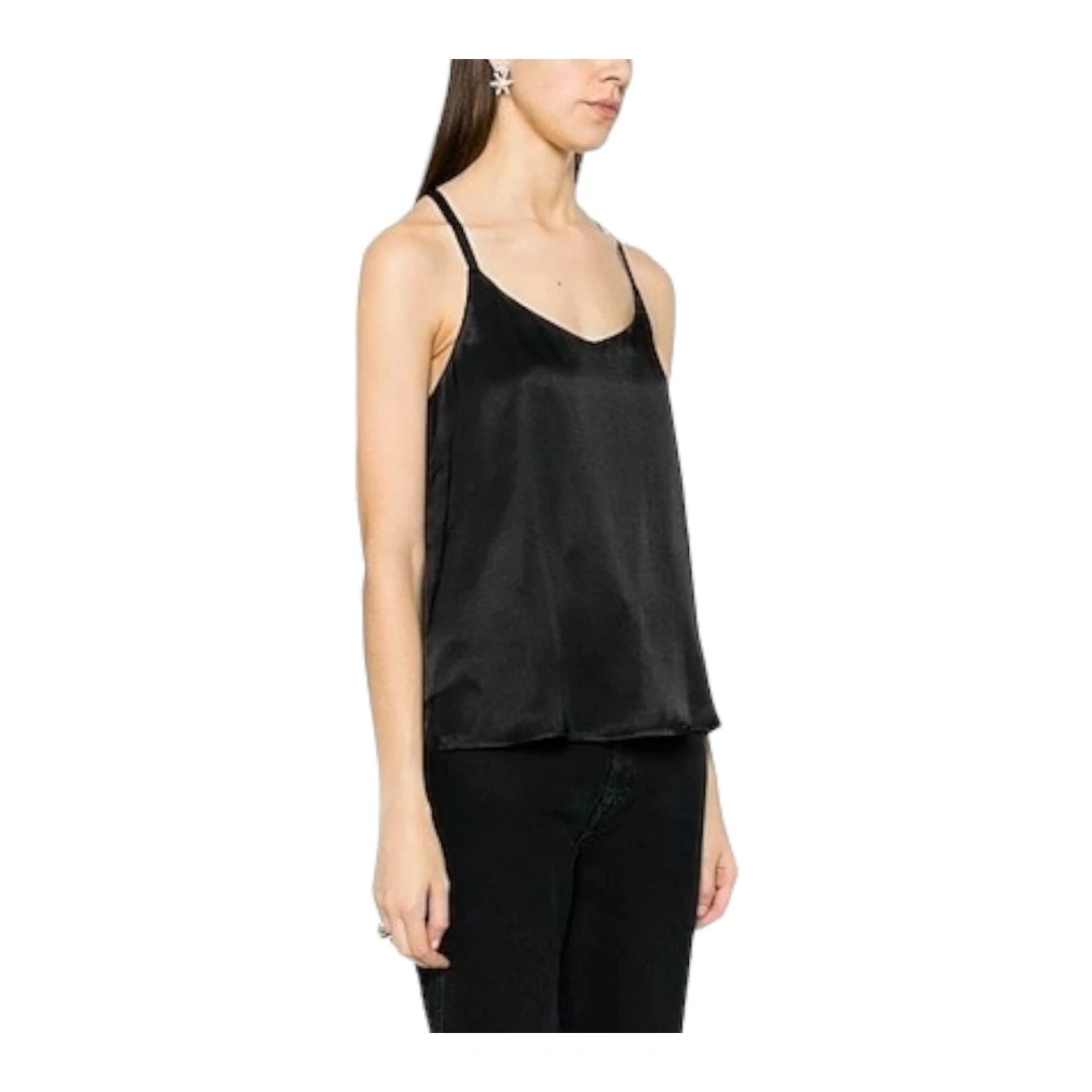 Twinset Zwart Satijn Top Black Dames