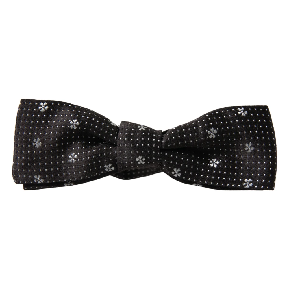 Dolce & Gabbana Hombre Negro - Pajarita De Seda Estampada Con Cuello Ajustable Papillon - Accessories - One Size