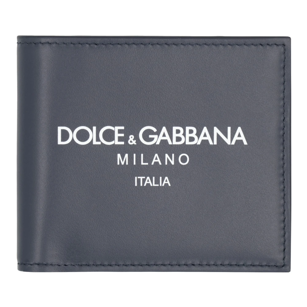 Dolce & Gabbana Flap-over Portemonnee van Kalfsleer Blue Heren