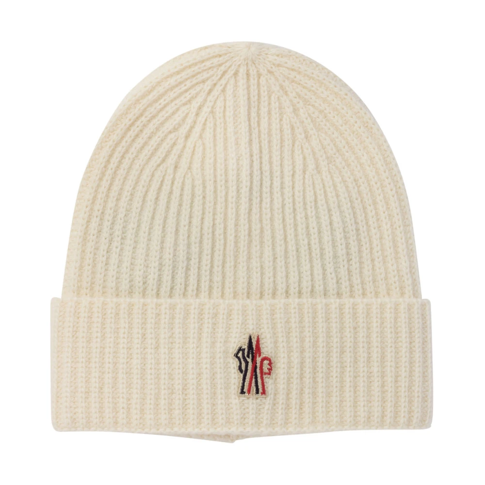 Moncler Boys White Hats & Caps,, Tricot Beanie Hats & Caps Large