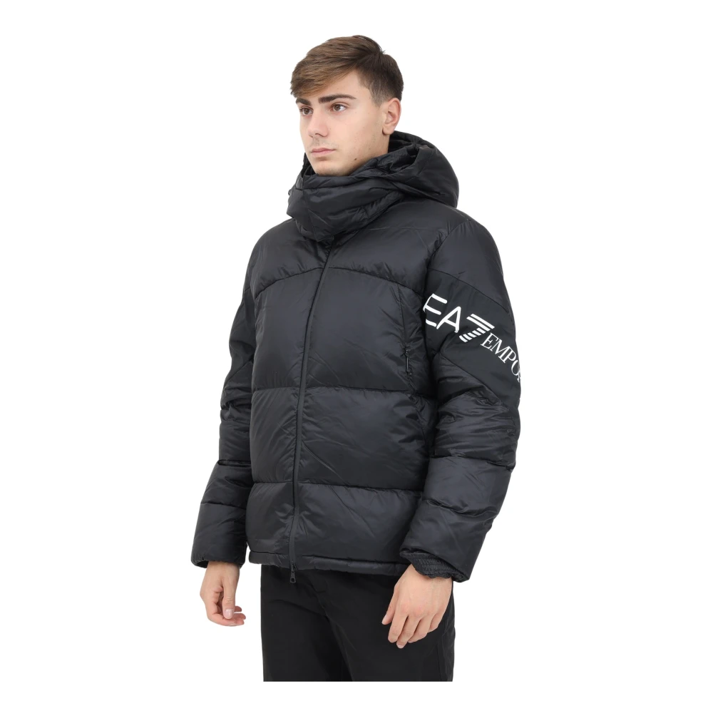 Emporio Armani EA7 Gewatteerde Zwarte Pufferjas Heren Black Heren