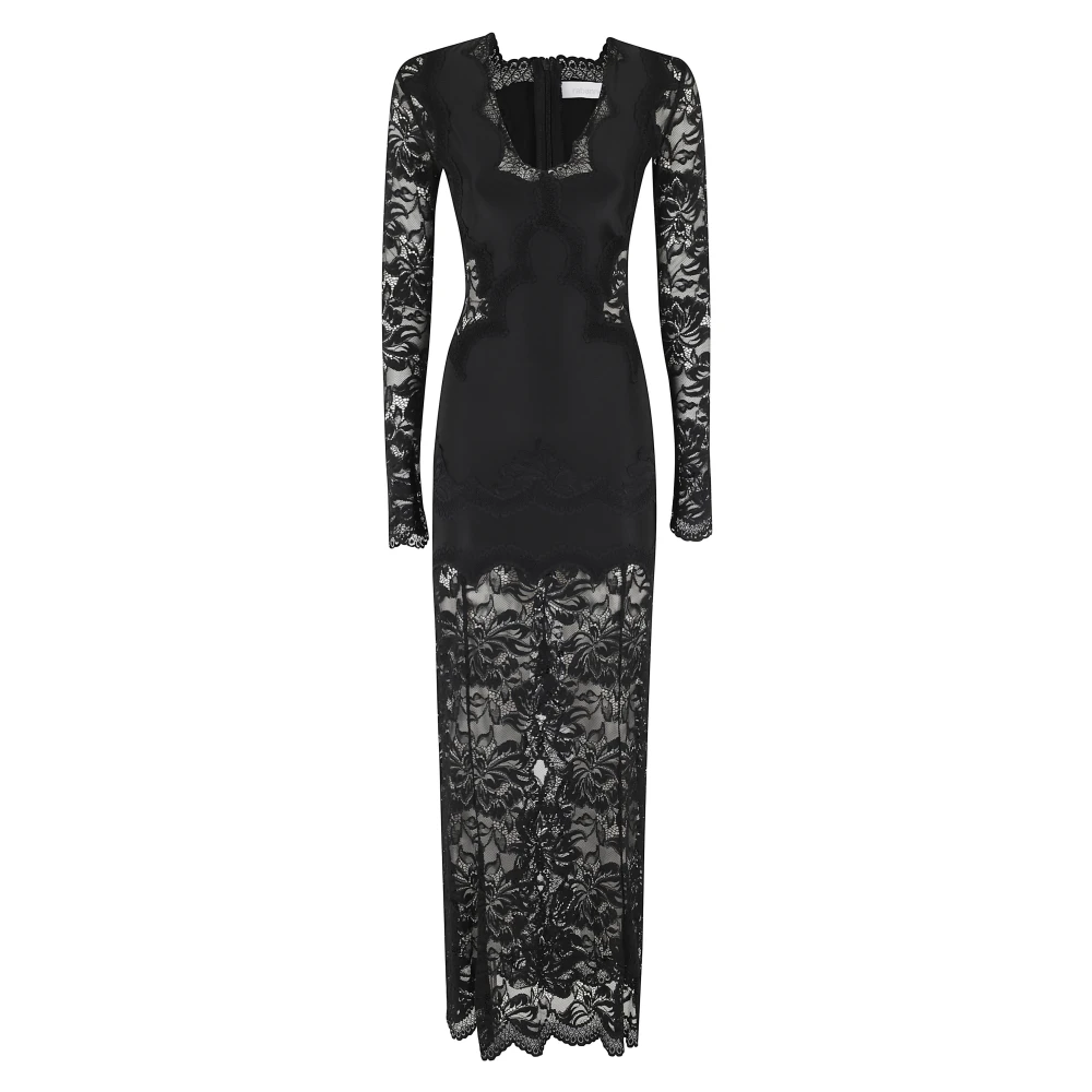 Rabanne Femme Noir Robes, Taille: 38 Fr Long Lace Dress