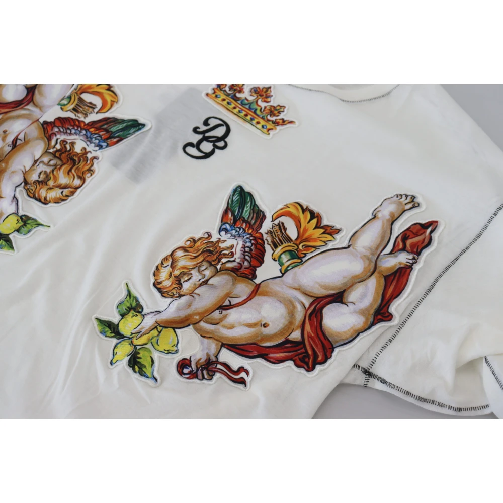 Dolce & Gabbana Wit Bedrukt Heren T-shirt White Heren