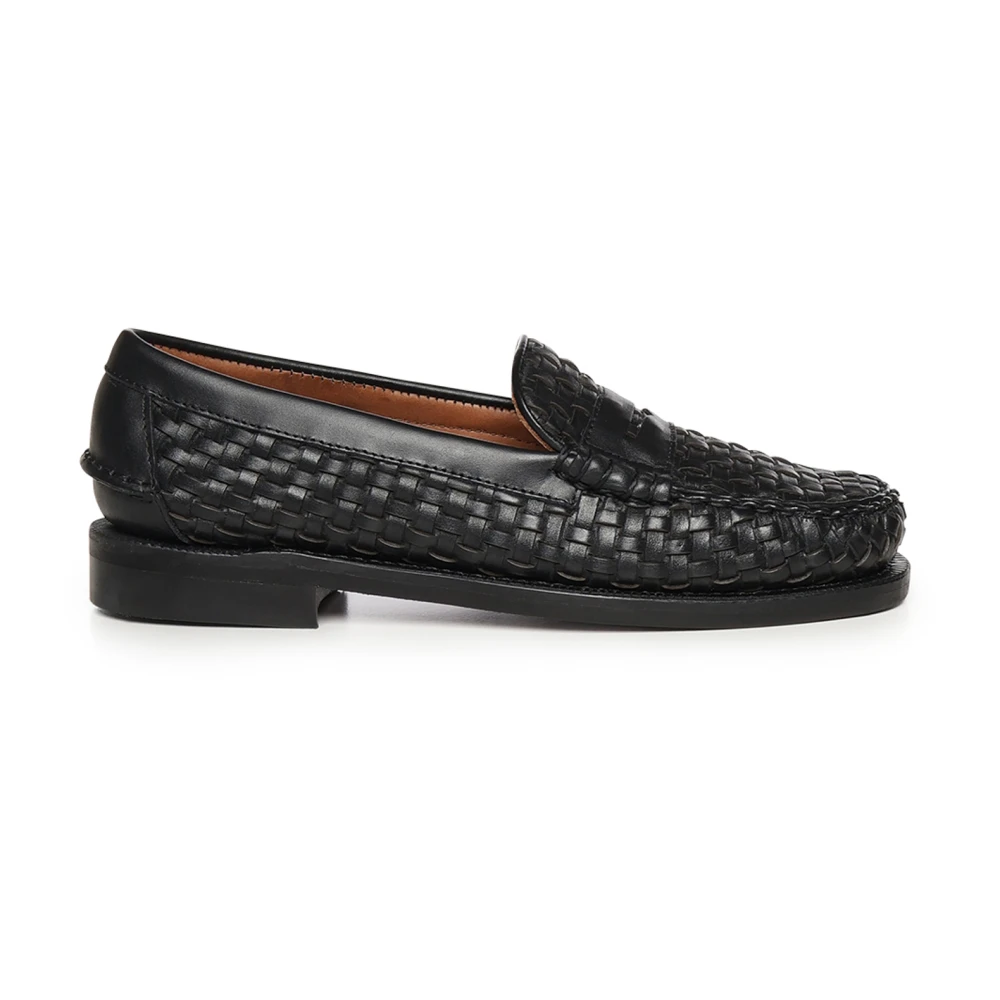 Sebago Women's Black Loafers, 7 Uk, Mocassini