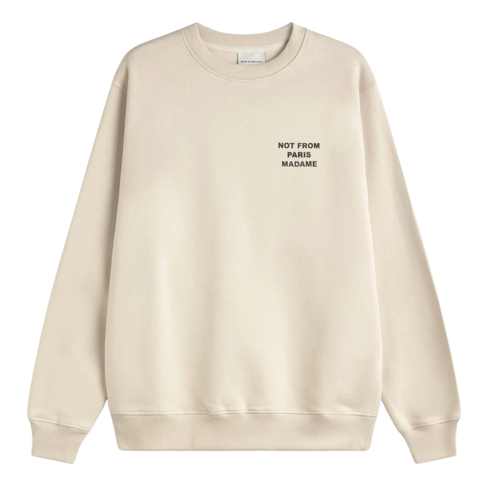Drole de Monsieur Beige Slogan Sweatshirt met Attitude Beige Heren