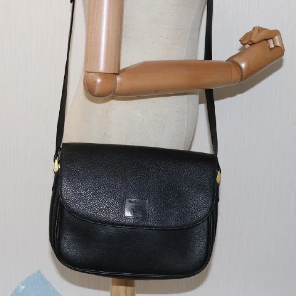 Burberry Vintage Pre-owned Leather shoulder-bags Black Dames