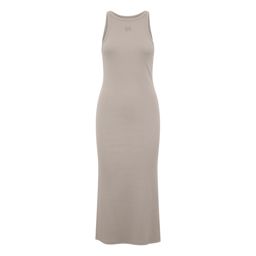 Gestuz Logo Tank Jurk met Zijsplitten Gray Dames