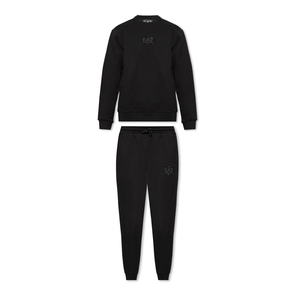Emporio Armani EA7 Sweatshirt en sweatpants set Black Heren