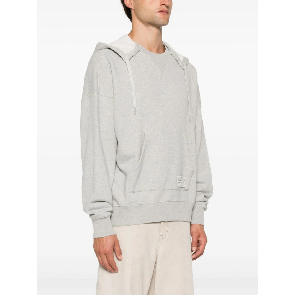 Golden Goose Melange Effect Hoodie met Slogan Print Gray Heren