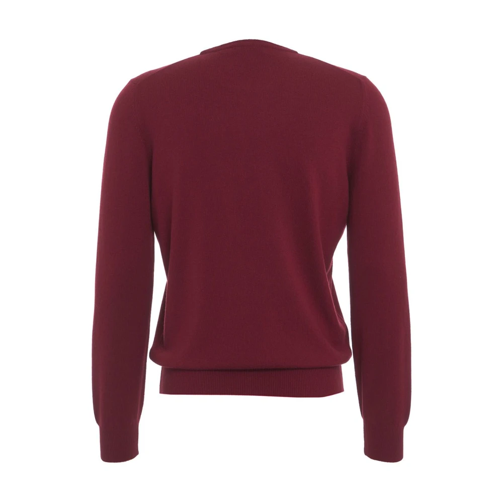 Gender Italiaanse Gebreide Pullover met Logodetails Red Heren