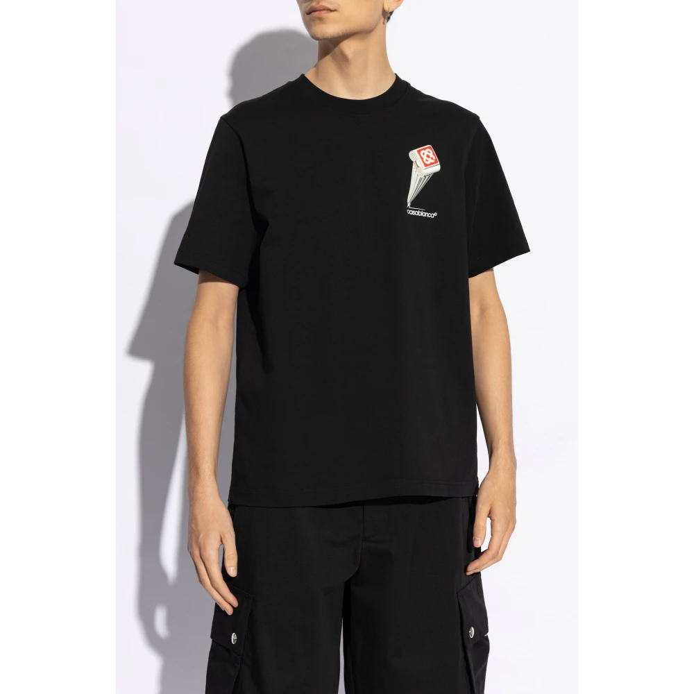 Casablanca Bedrukt T-shirt Black Heren