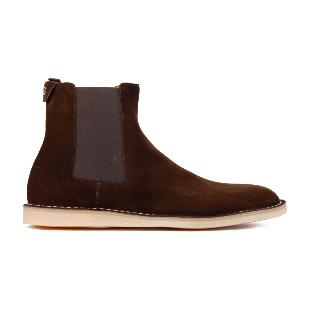 Dolce & Gabbana Men's Brown Chelsea Boots In Suede - Chelsea Boots - 10 Uk - Shoes