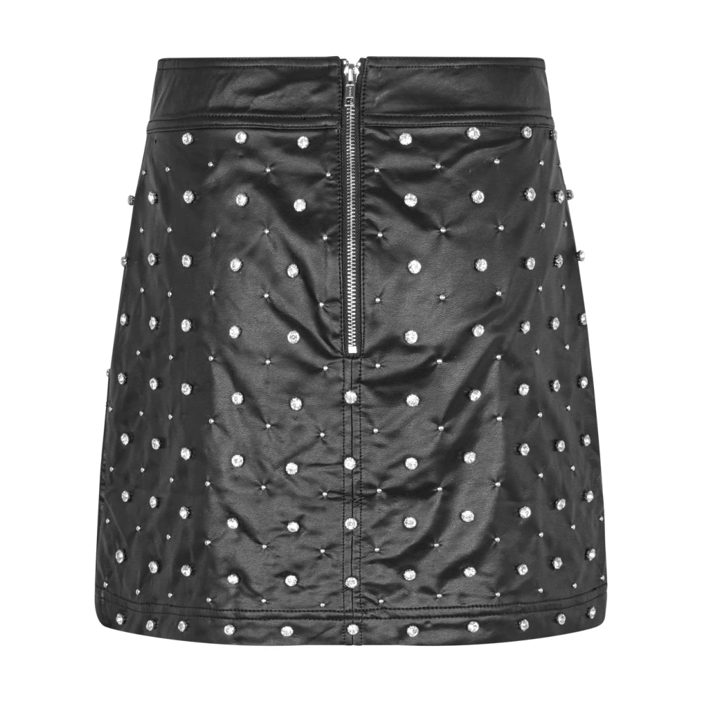 Cras Zwarte PU Leren Rok met Studs Black Dames