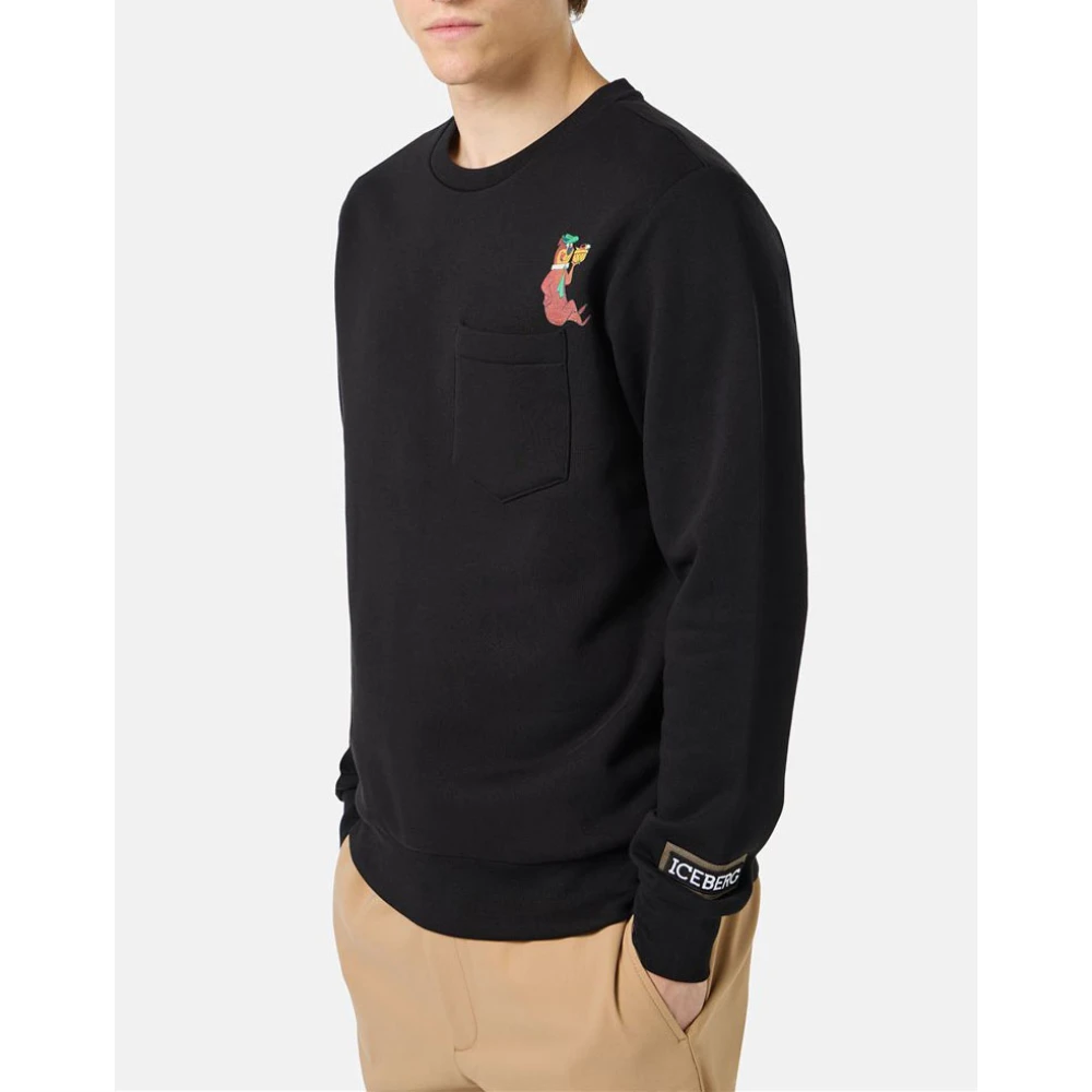 Iceberg Sweatshirt met Yogi-print Black Heren