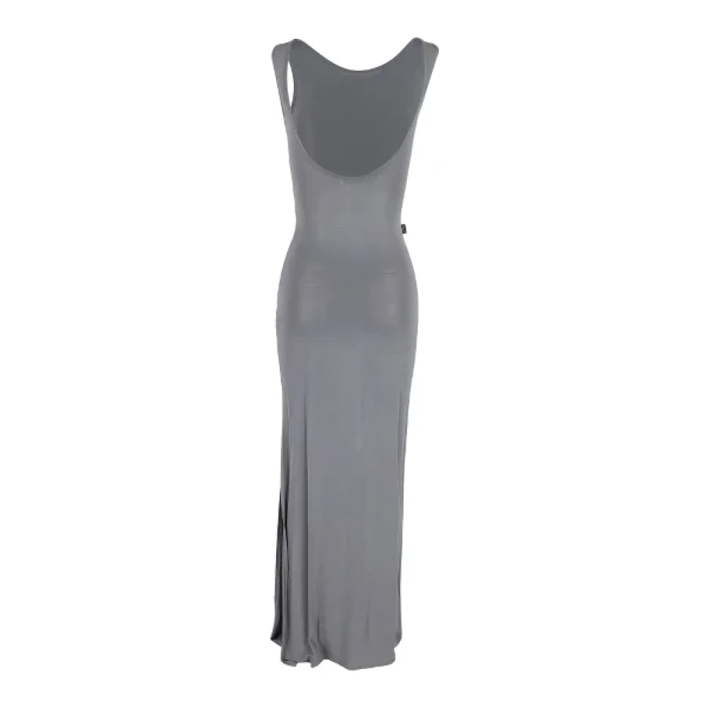 Moschino Pre-Owned Pre-owned Cotton dresses Gray Dames