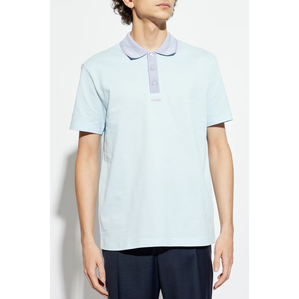 Versace Katoenen polo Blue Heren