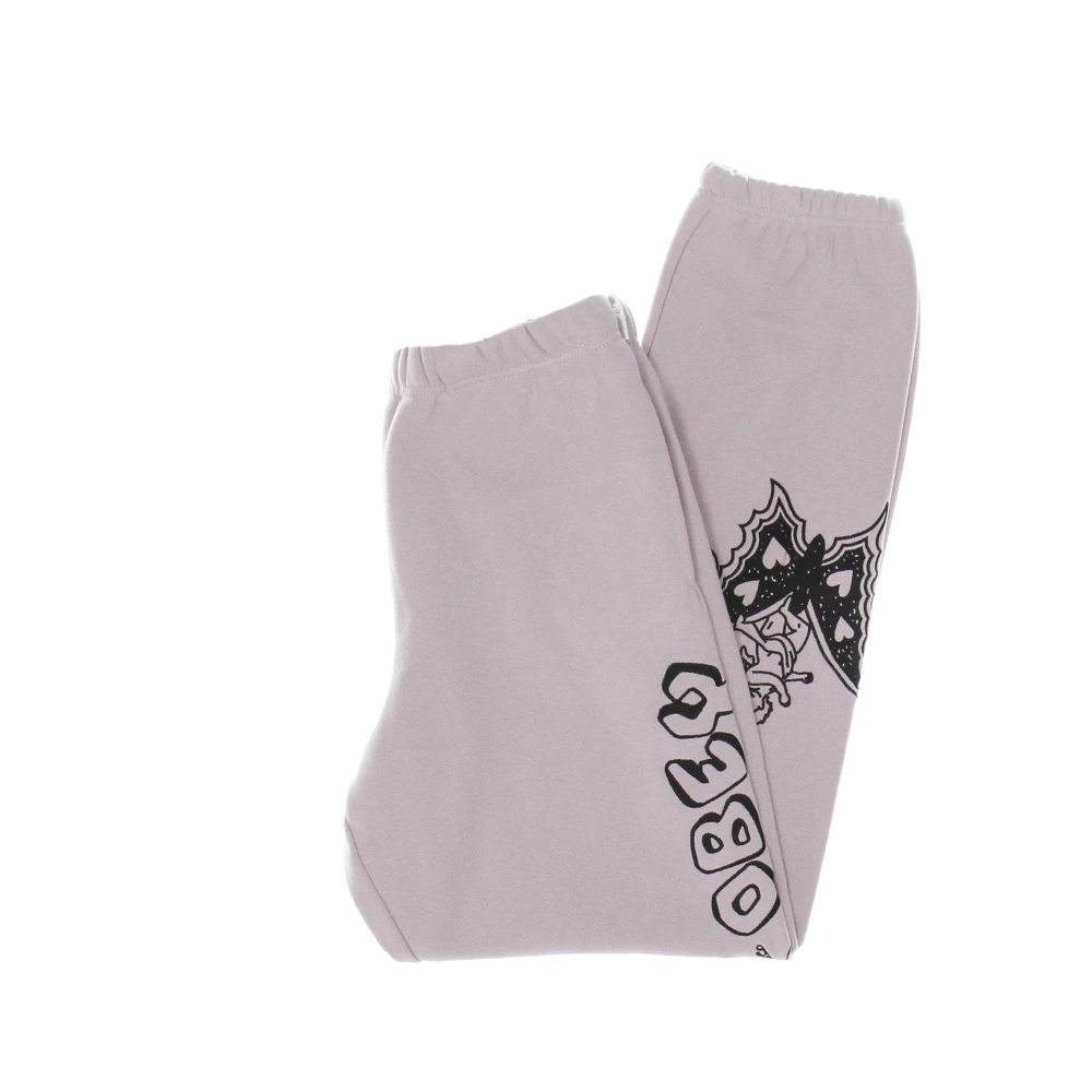 Obey Paarse Fleece Sweatpants met Borduursels Purple Heren
