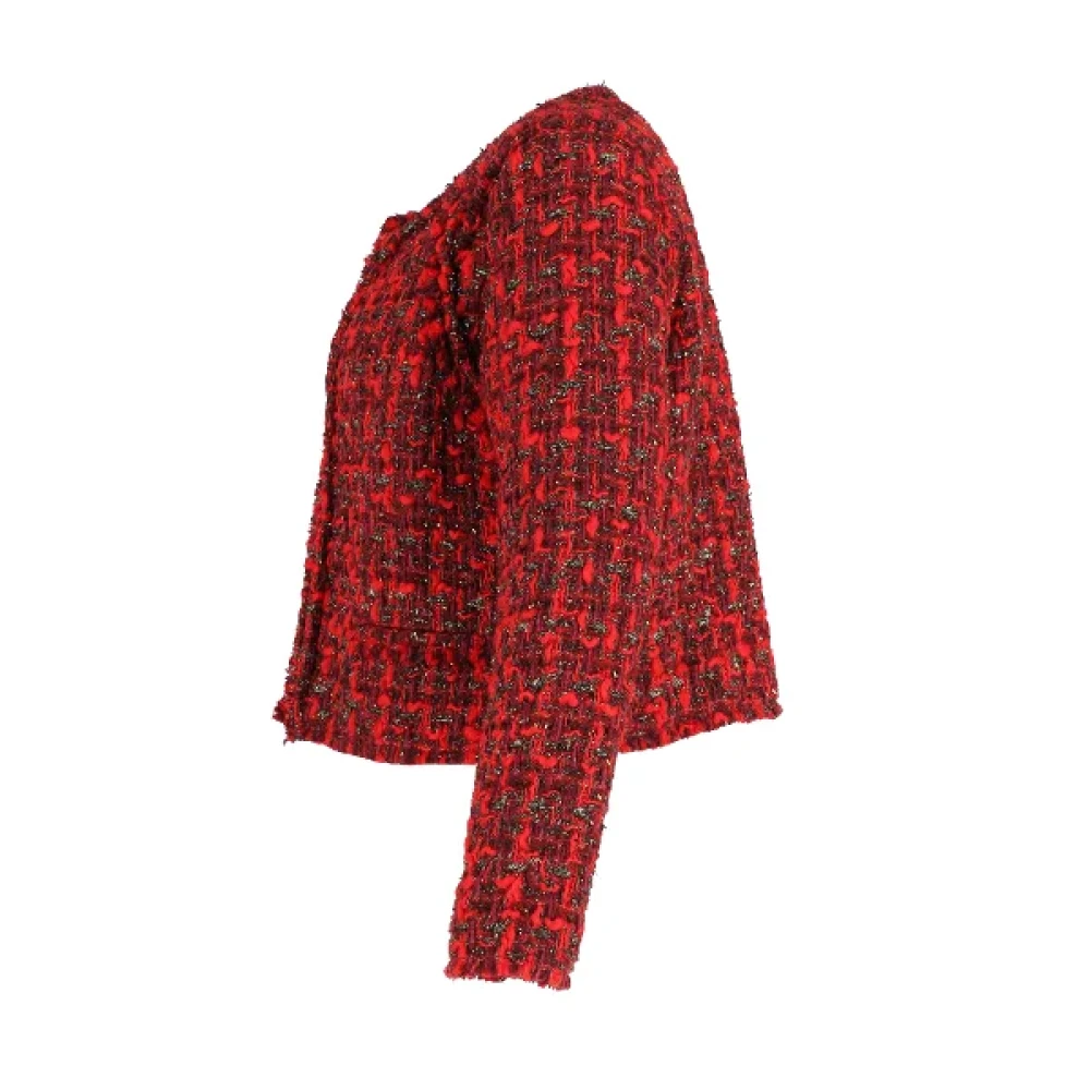 IRO Rode Wol Bouclé-Tweed Jas Red Dames