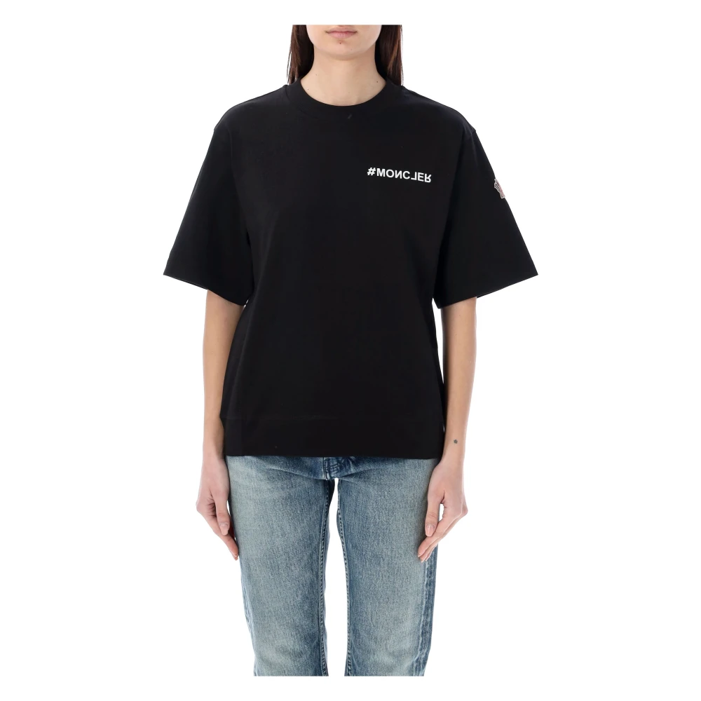 Moncler Zwarte T-shirt voor stad en buiten Black Dames
