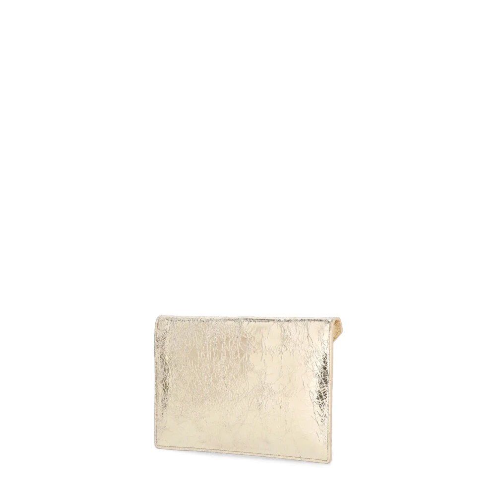 Vivienne Westwood Gouden leren clutch met Orb-logo Yellow Dames