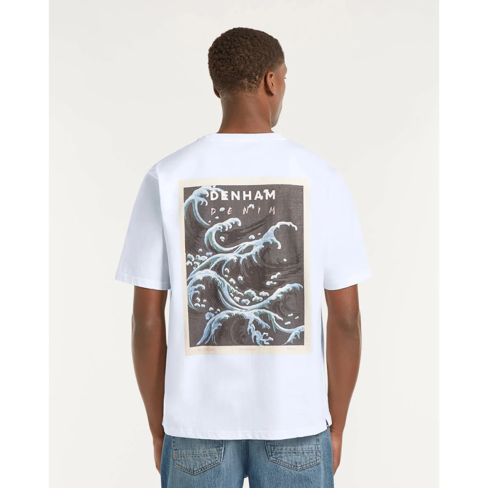 Denham The Jeanmaker Wave Tee Korte Mouw T-shirt White Heren