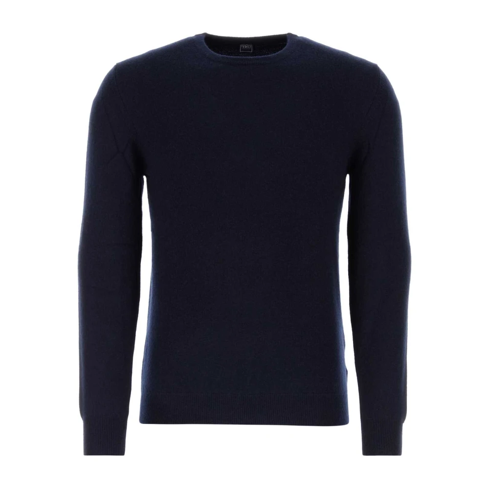 Fedeli Midnight Blue Cashmere Sweater Blue Heren