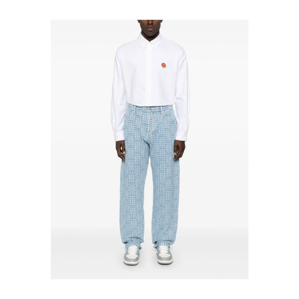 Kenzo Geborduurd wit overhemd White Heren