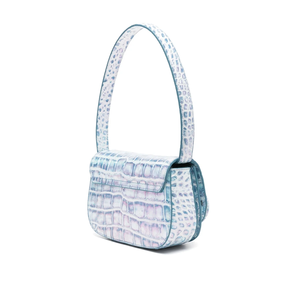 Diesel Lichtblauwe Foldover Top Tas Blue Dames