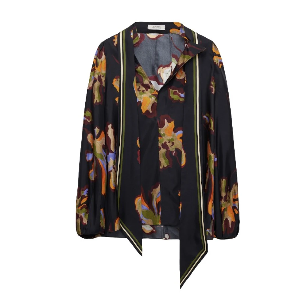 Dorothee schumacher Bloemige verleidelijke blouse met asymmetrische kraag Multicolor Dames