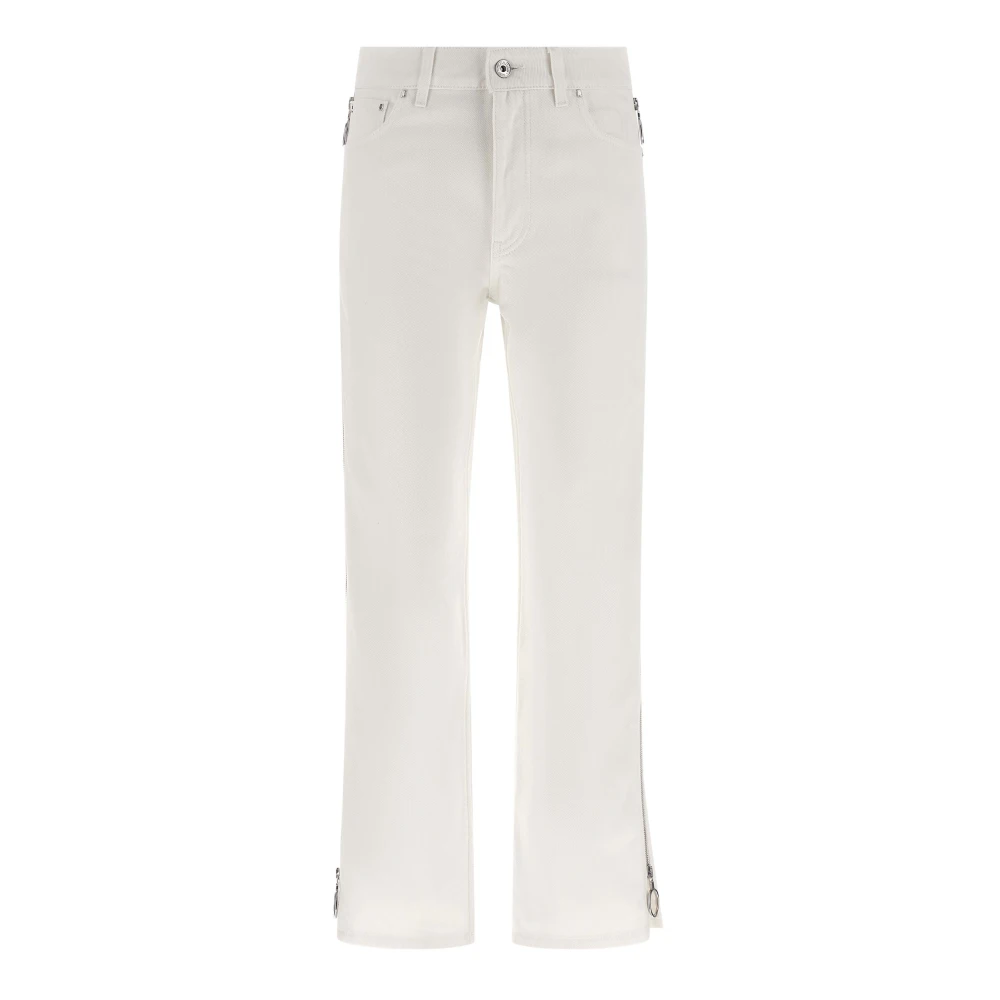 Rabanne Women's White Zip Jeans - Straight Fit Jeans - W27 - Jeans
