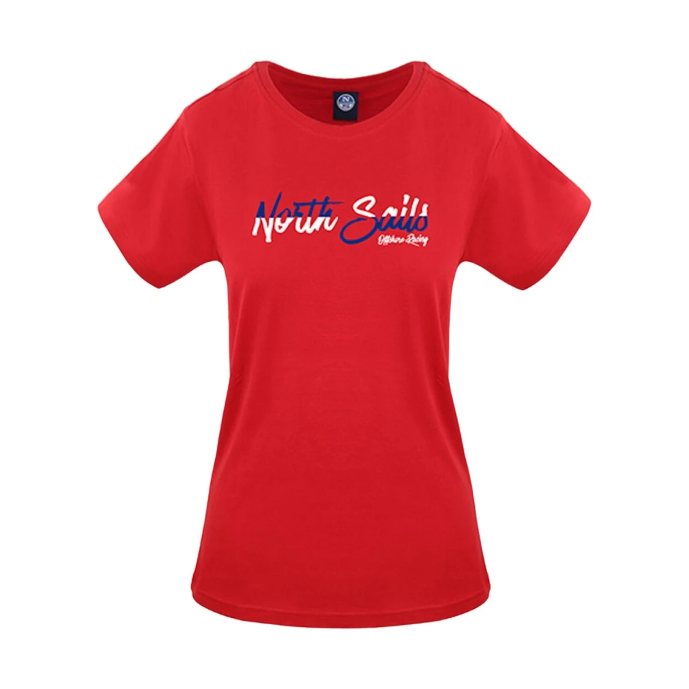 North Sails Korte Mouw Katoenen T-shirt Effen Red Dames